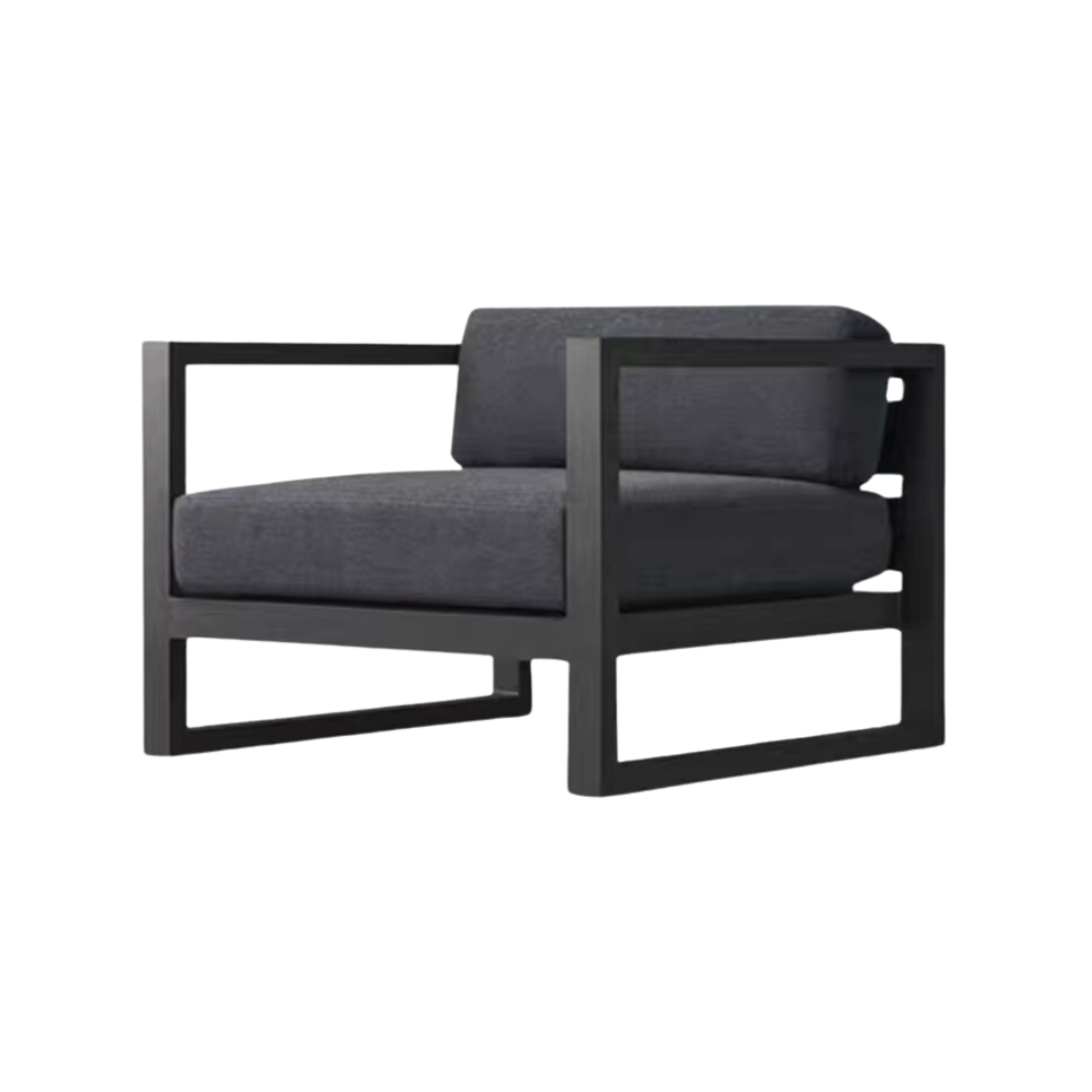 Sillón Squere One Aluminio Negro Tejido Gris