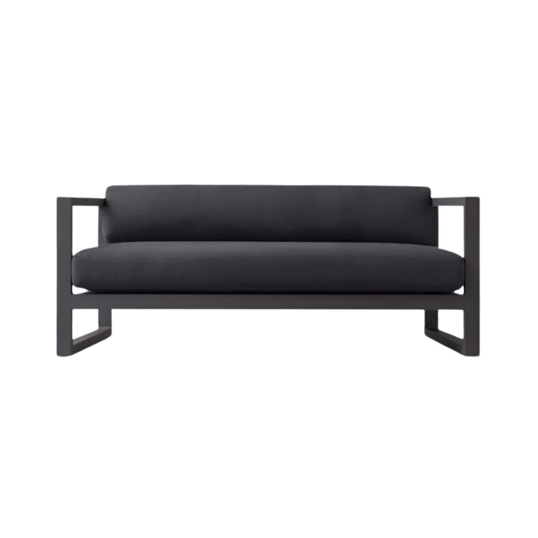 Sillón Square Three Alumino Negro Tejido Gris